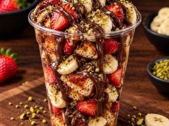 Çikolatalı & Meyveli Waffle Cup görseli