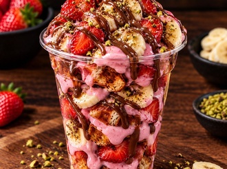 Çilekli & Muzlu Waffle Cup görseli