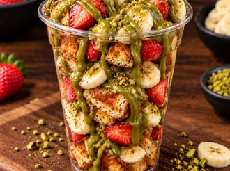 Fıstıklı Çilekli Muzlu Waffle Cup görseli