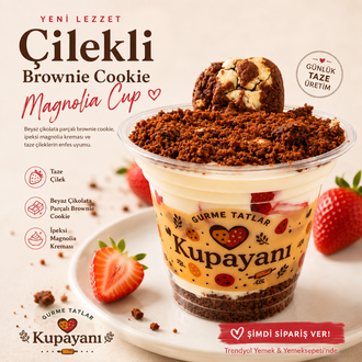 Çilekli Brownie Cookie Magnolia Cup görseli