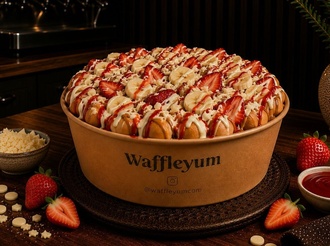 Çilek Festivali Waffle (Tek Kişilik) görseli