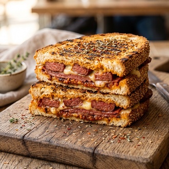 Acukalı, Sucuklu, Salamlı, Kekikli Tost görseli