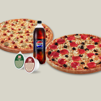 2 Adet Orta Boy Pizza + Pepsi Zero Sugar (1 L.) görseli