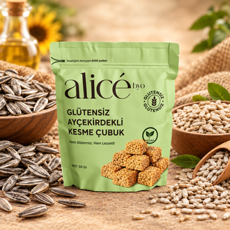 Alicebyo Glutensiz Vegan Ay Çekirdekli Kesme Gevrek 80 Gr görseli