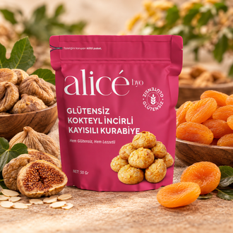 Alicebyo Glutensiz Koktely İncir Kayısılı Kurabiye 75 Gr. görseli