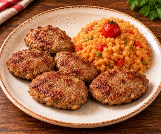 Anne Köftesi & Domatesli Bulgur Pilavı (5 Köfteli) görseli