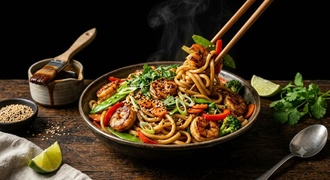 Teriyaki Soslu Karidesli Noodle görseli