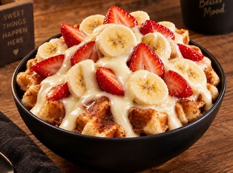 Beyaz Çikolatalı Kova Waffle görseli