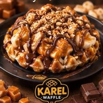 Karamel Çikolatalı Waffle görseli