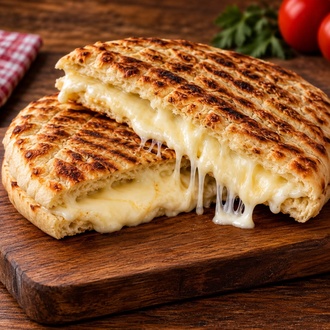 Bazlama Ekmeğine Kaşarlı Tost görseli
