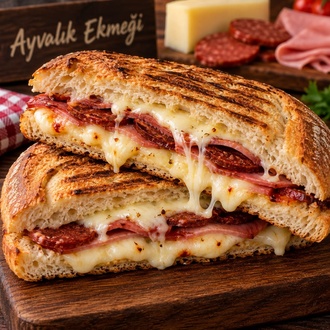 Ayvalık Ekmeğine Karışık Tost görseli