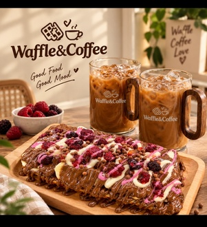 2 İce Latte 1 Klasik Waffle görseli