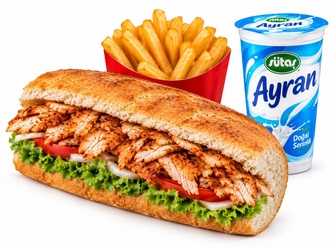 Üç Çeyrek Ekmek Arası Tavuk Döner Menü görseli