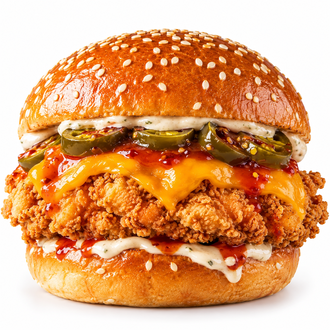 Tavuk Burger - Bomb Hot Acılı Çıtır Tavuk Burger görseli