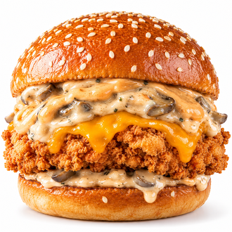 Tavuk Burger - Mantar Soslu Çıtır Tavuk Burger görseli