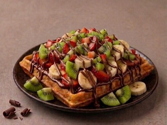 Karışık Meyveli Waffle görseli