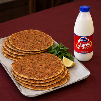 10 Lahmacun + 1 Litre Ayran görseli