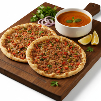 2 Adet Lahmacun + Ezogelin Çorbası görseli