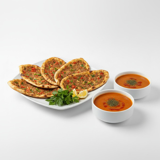 5 Adet Lahmacun + 2 Adet Ezogelin Çorbası Menü görseli