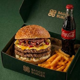 Double Pastırmalı Burger Premium Maxi Gurme Çift Köfteli Dana Burger Vip Baget Burger Menü görseli