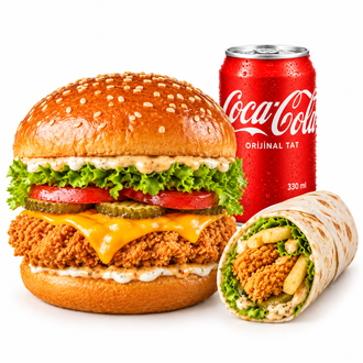 Tavuk Burger Menü - Buffalo Ranch Burger & Buffalo Ranch Dürüm görseli