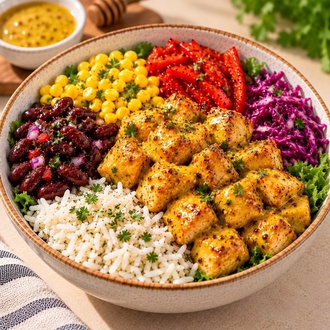 Ballı Hardallı Tavuk Bowl görseli