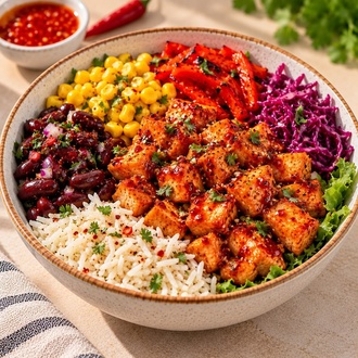 Acı Soslu Tavuk Bowl görseli