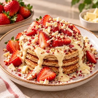 Beyaz Çikolatalı & Çilekli Pancake görseli