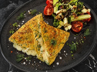 Dereotlu Maydanozlu Beyaz Peynirli Omlet görseli
