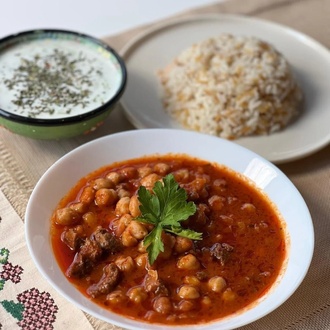 Etli Nohut + Şehriyeli Pirinç Pilavı + Cacık görseli