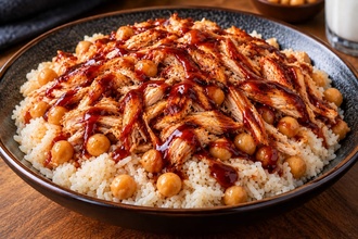 Nohutlu Pilav Üstü Barbekü Soslu Tavuk (300 G Pilav 100 G Tavuk) görseli