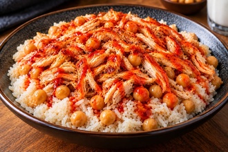 Nohutlu Pilav Üstü Acı Soslu Tavuk (200 G) görseli